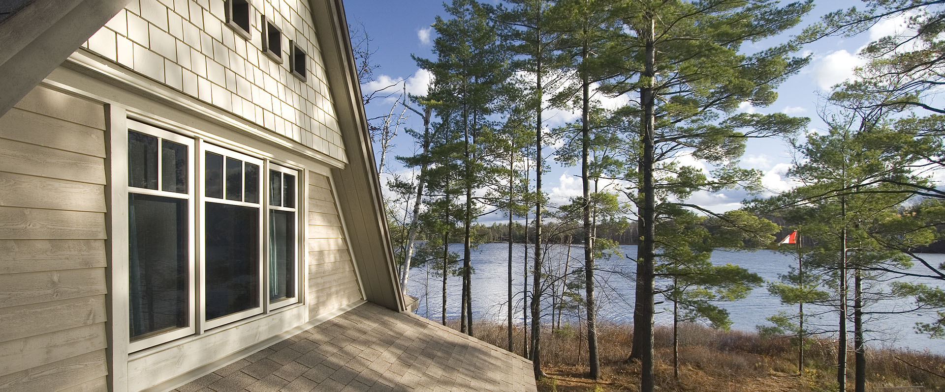 architect designed retirement home - muskoka - bedroom lake view