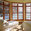 architect designed cottage addition - lake muskoka - bedroom overlooking lake